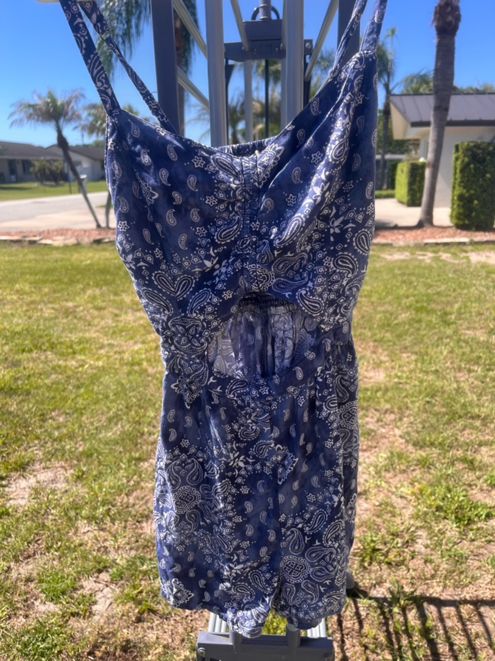 Hollister Bandana Paisley Cutout Romper - XS - Coastal Boho